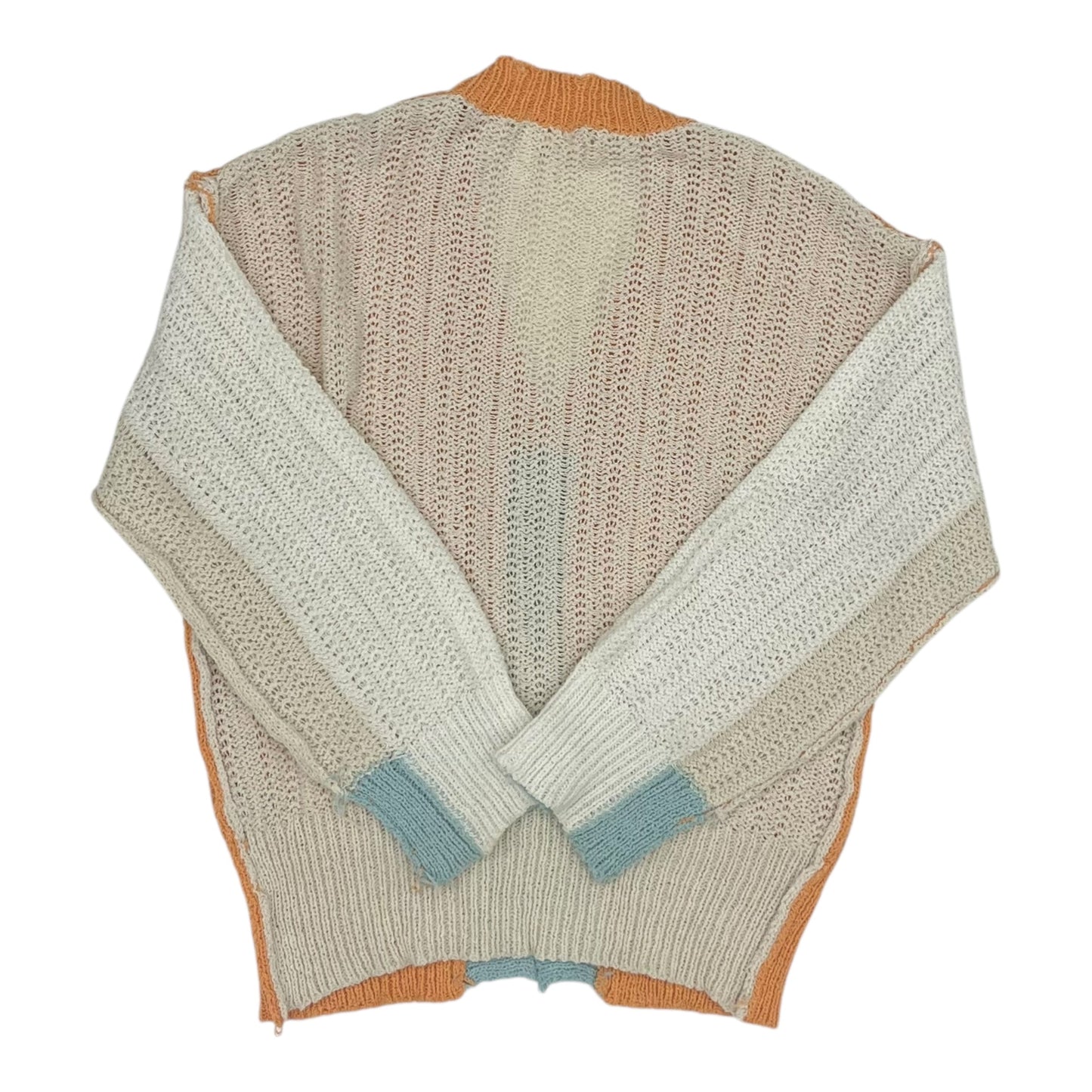 Sweater Cardigan By Pol In Orange & Tan, Size:M