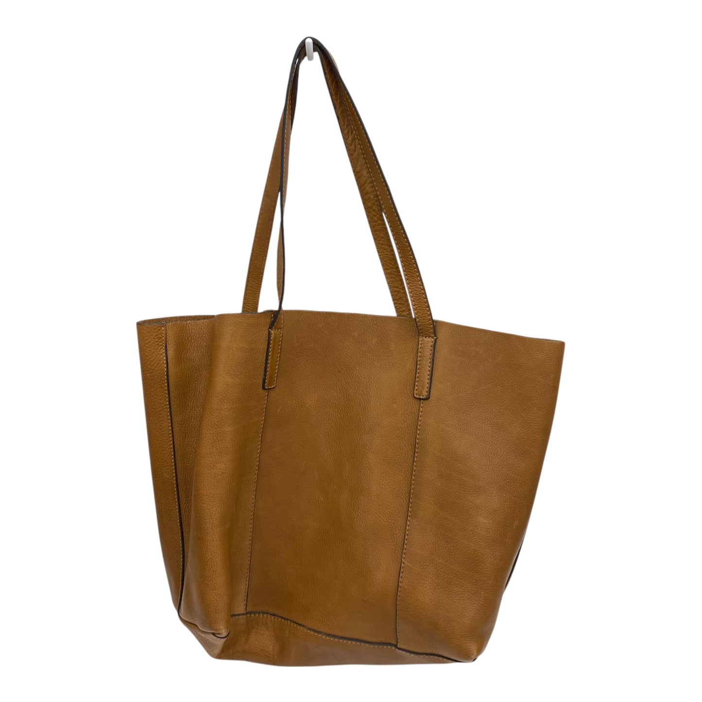 Tote Leather By Clothes Mentor In Tan, Size:Medium