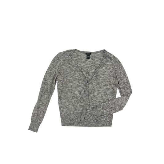 Sweater Cardigan By Ann Taylor In Grey, Size:L