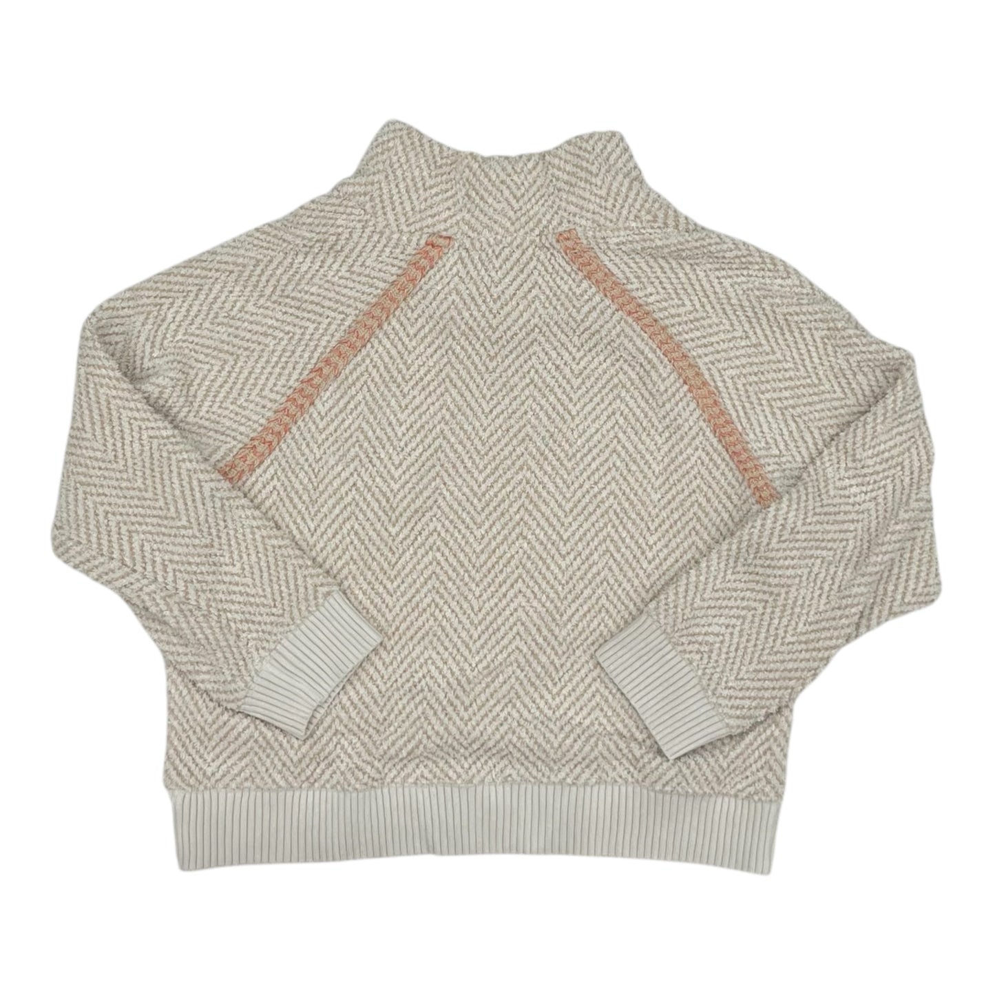 Sweatshirt Crewneck By Anthropologie In Tan & White, Size:S
