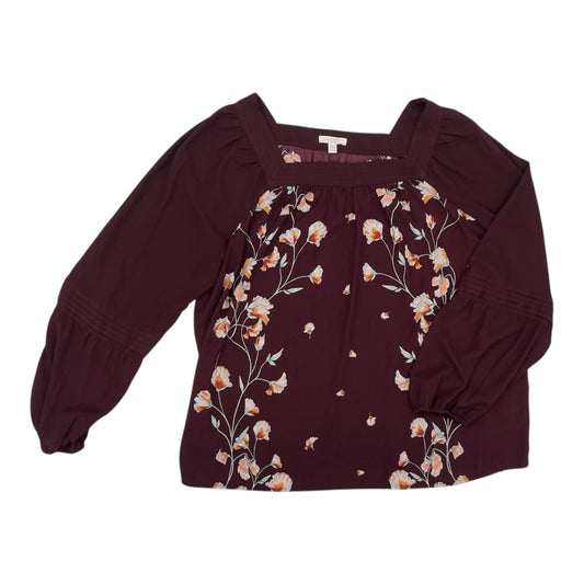 Blouse Ls By Lc Lauren Conrad In Floral Print, Size:Xxl