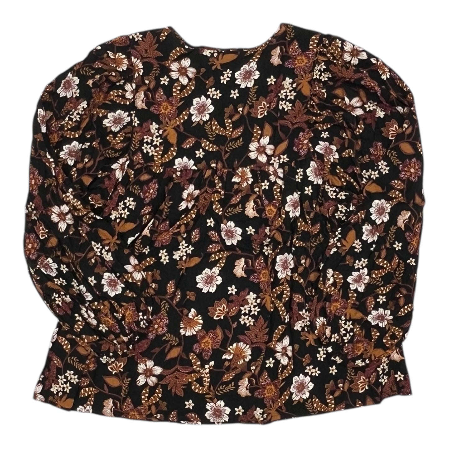 Blouse Ls By Grace + Karma In Black & Gold, Size:Xl