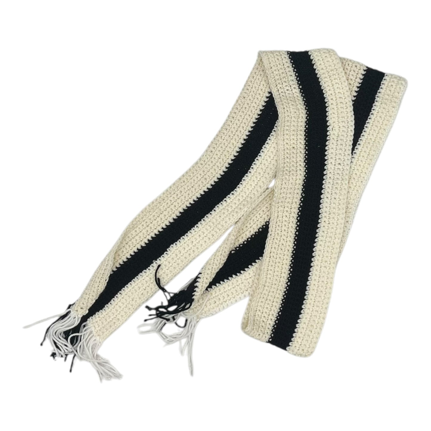 Scarf Winter By Clothes Mentor In Black & Cream