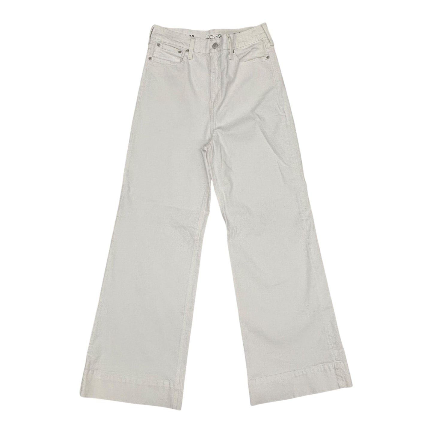 Jeans Wide Leg By J. Crew In White Denim, Size:6