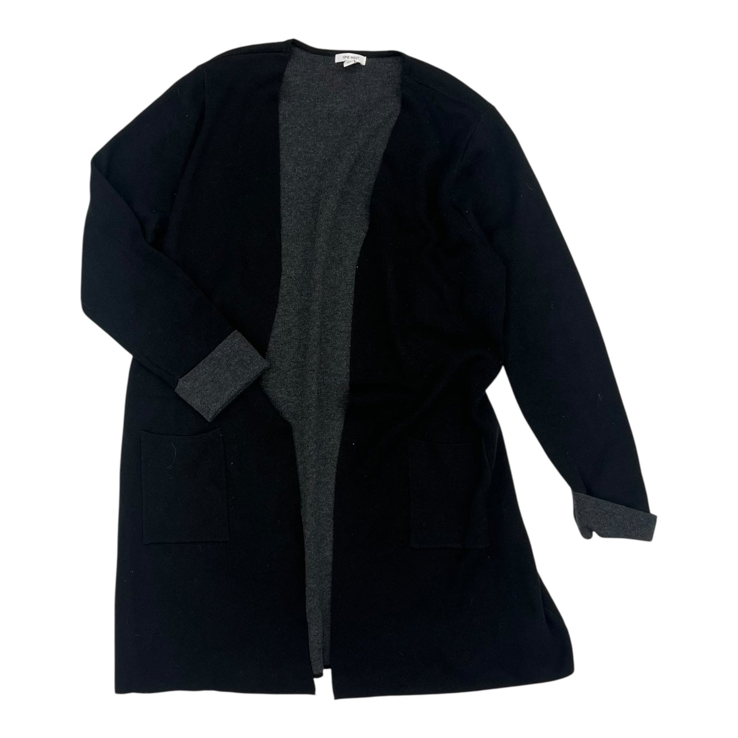 Sweater Cardigan By Nine West In Black, Size:Xxl