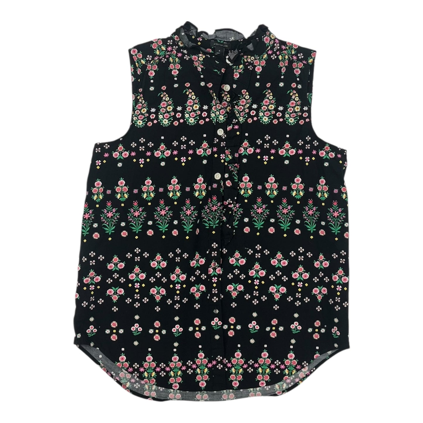 Blouse Sleeveless By Ann Taylor In Floral Print, Size:M