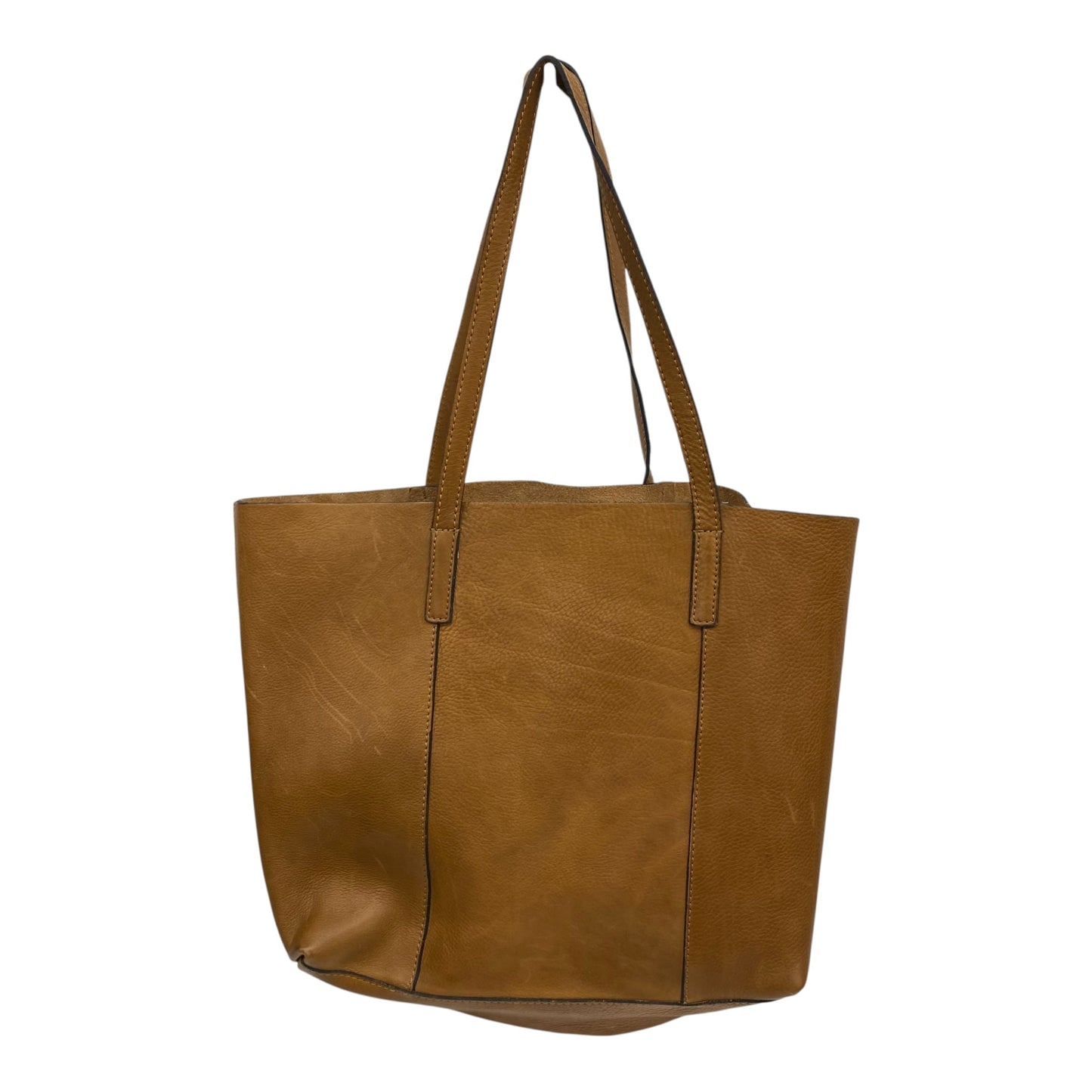 Tote Leather By Clothes Mentor In Tan, Size:Medium