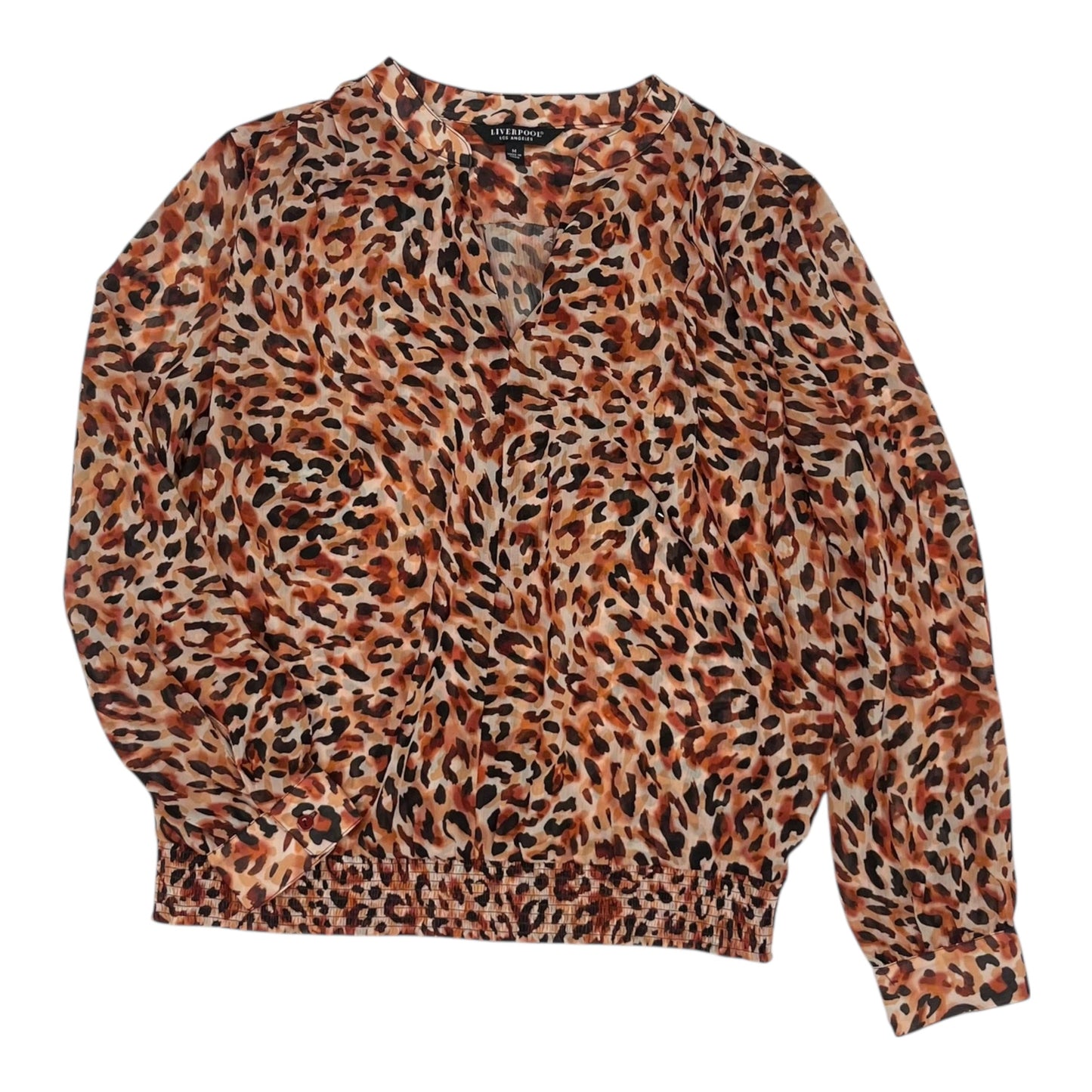 Blouse Ls By Liverpool In Animal Print, Size:M