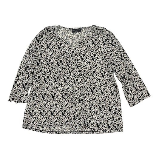 Blouse 3/4 Sleeve By Lane Bryant In Black & Cream, Size:2X