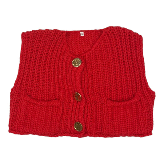 Vest Sweater By Cme In Red, Size:M