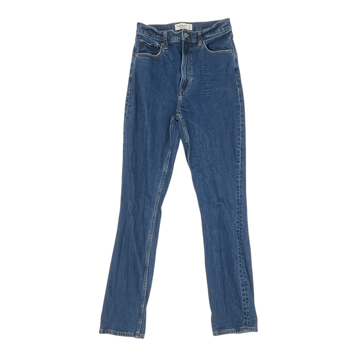 Jeans Straight By Abercrombie And Fitch In Blue Denim, Size:4
