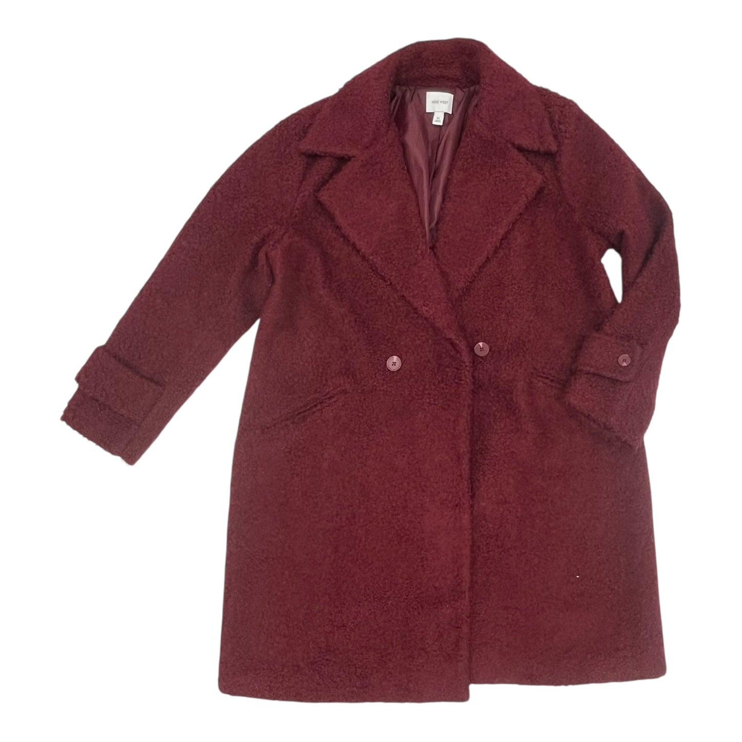 Coat Faux Fur & Sherpa By Nine West In Red, Size:Xl