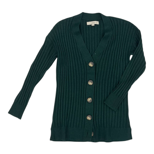 Sweater Cardigan By Loft In Green, Size:Xs