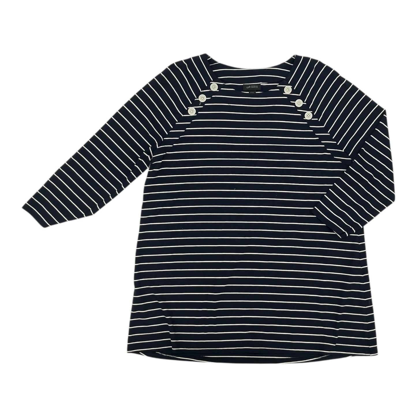 Top 3/4 Sleeve By J. Jill In Navy, Size:M