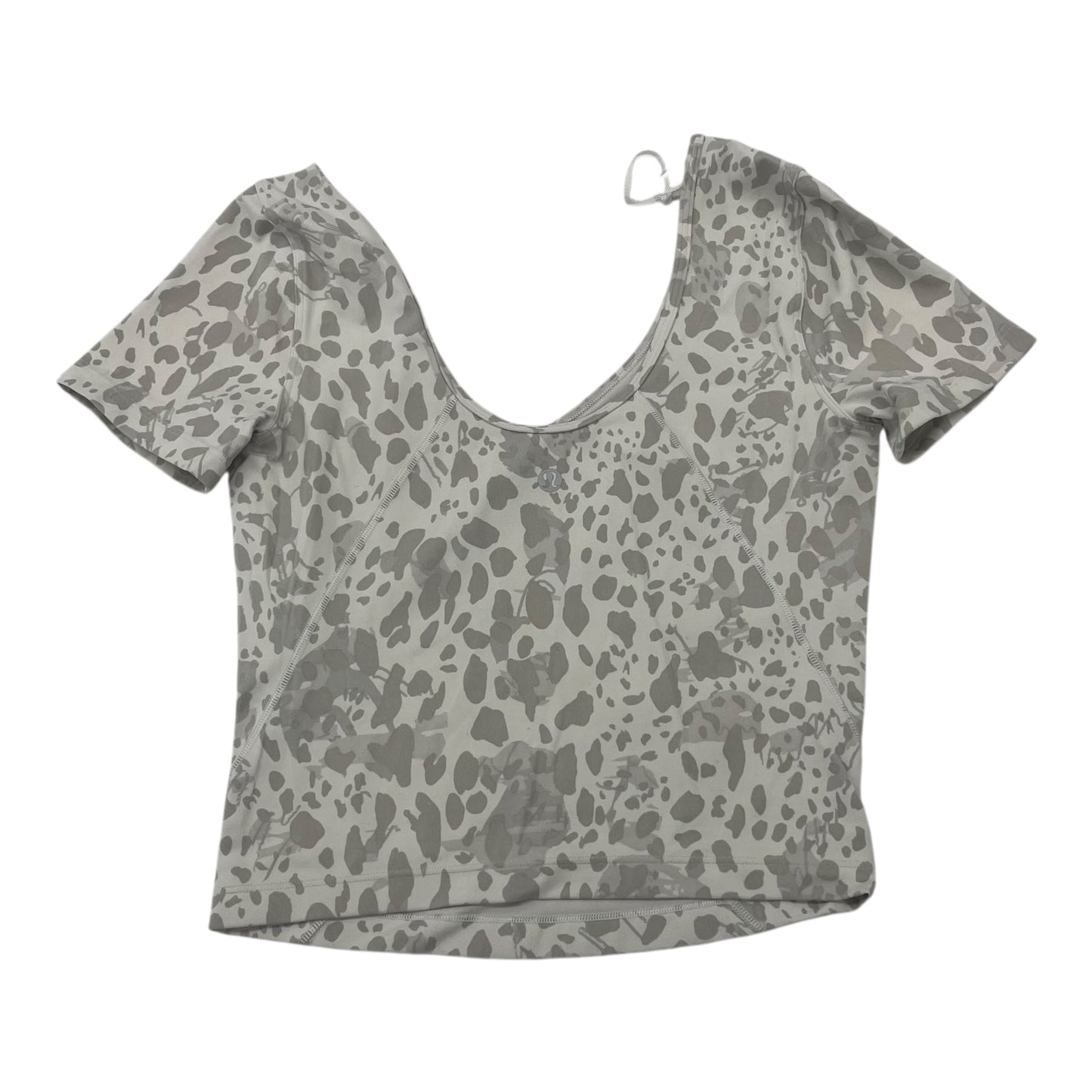 Athletic Top Ss By Lululemon In Grey, Size:S