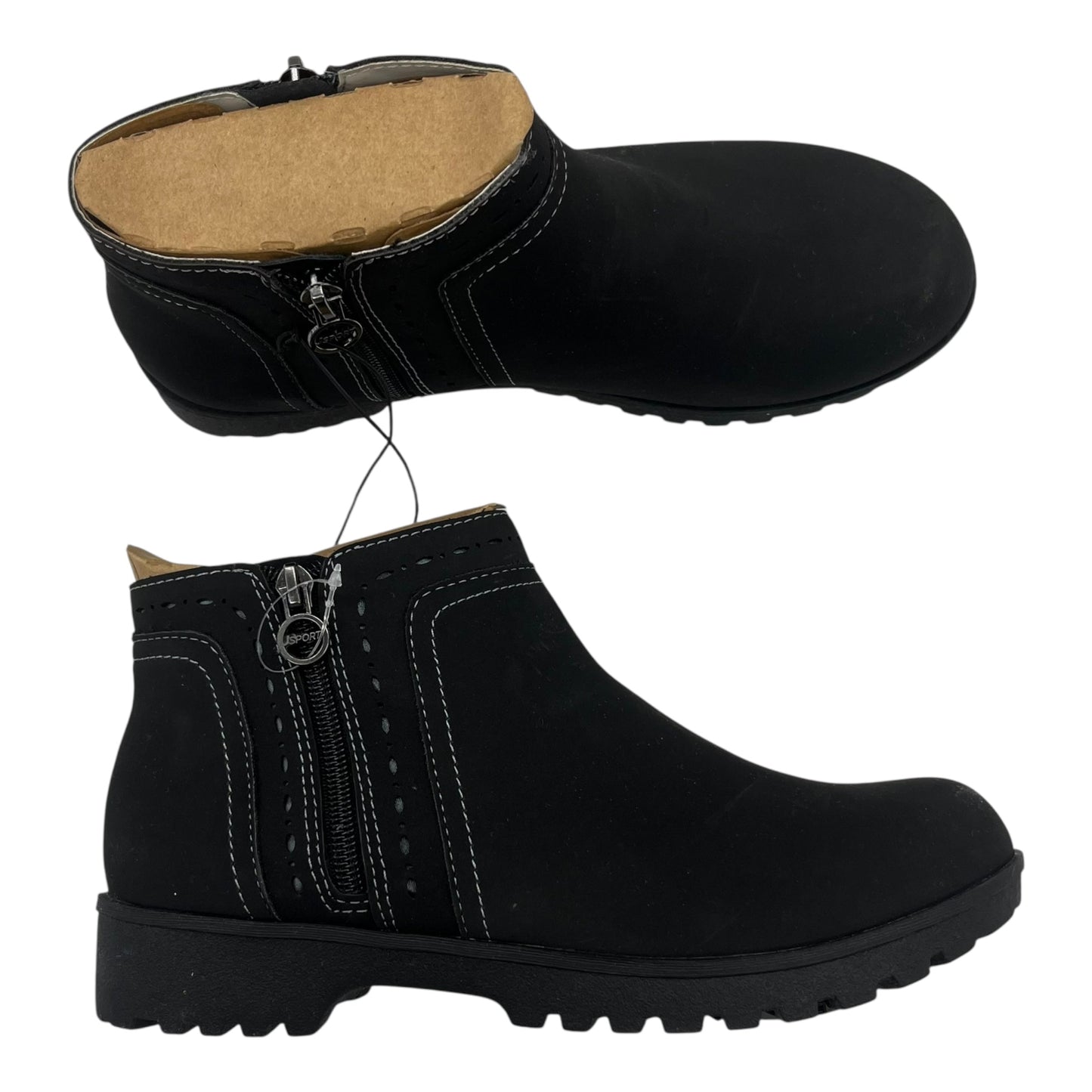 Boots Ankle Flats By Clothes Mentor In Black, Size:8