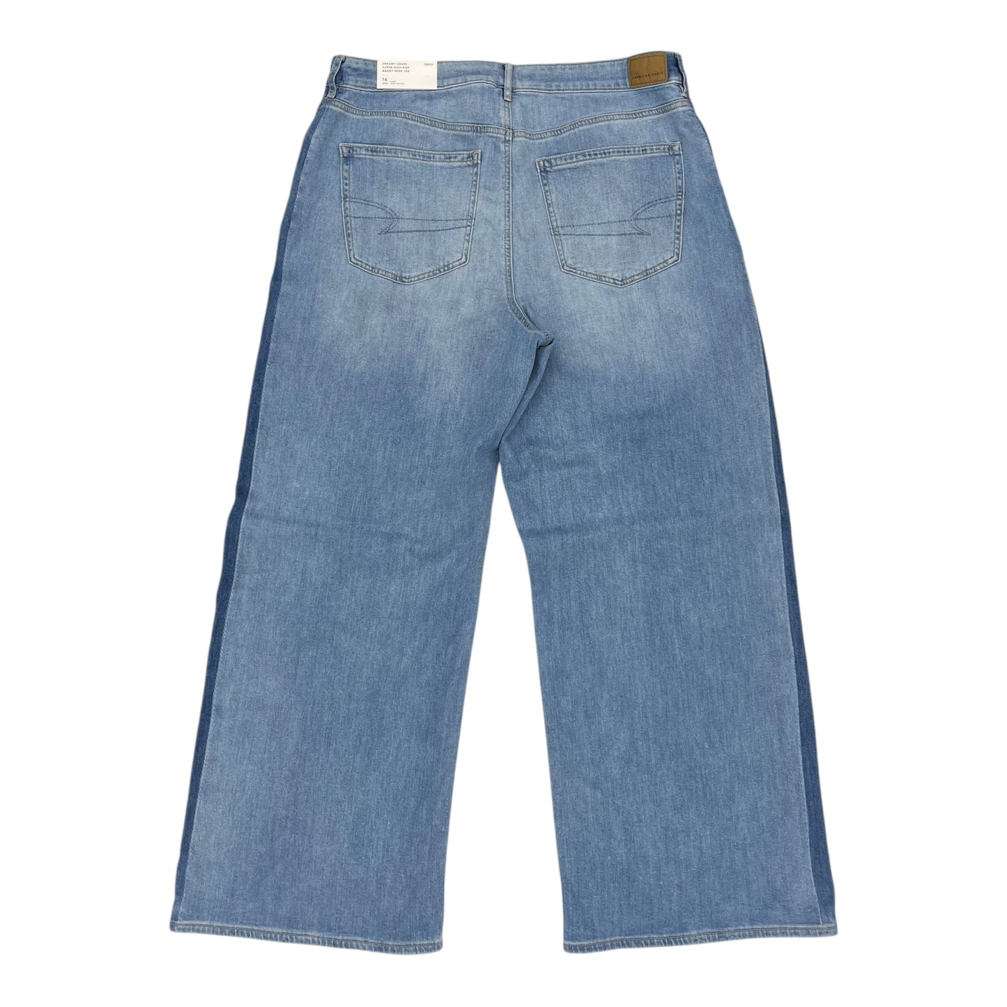 Jeans Wide Leg By American Eagle In Blue Denim, Size:16