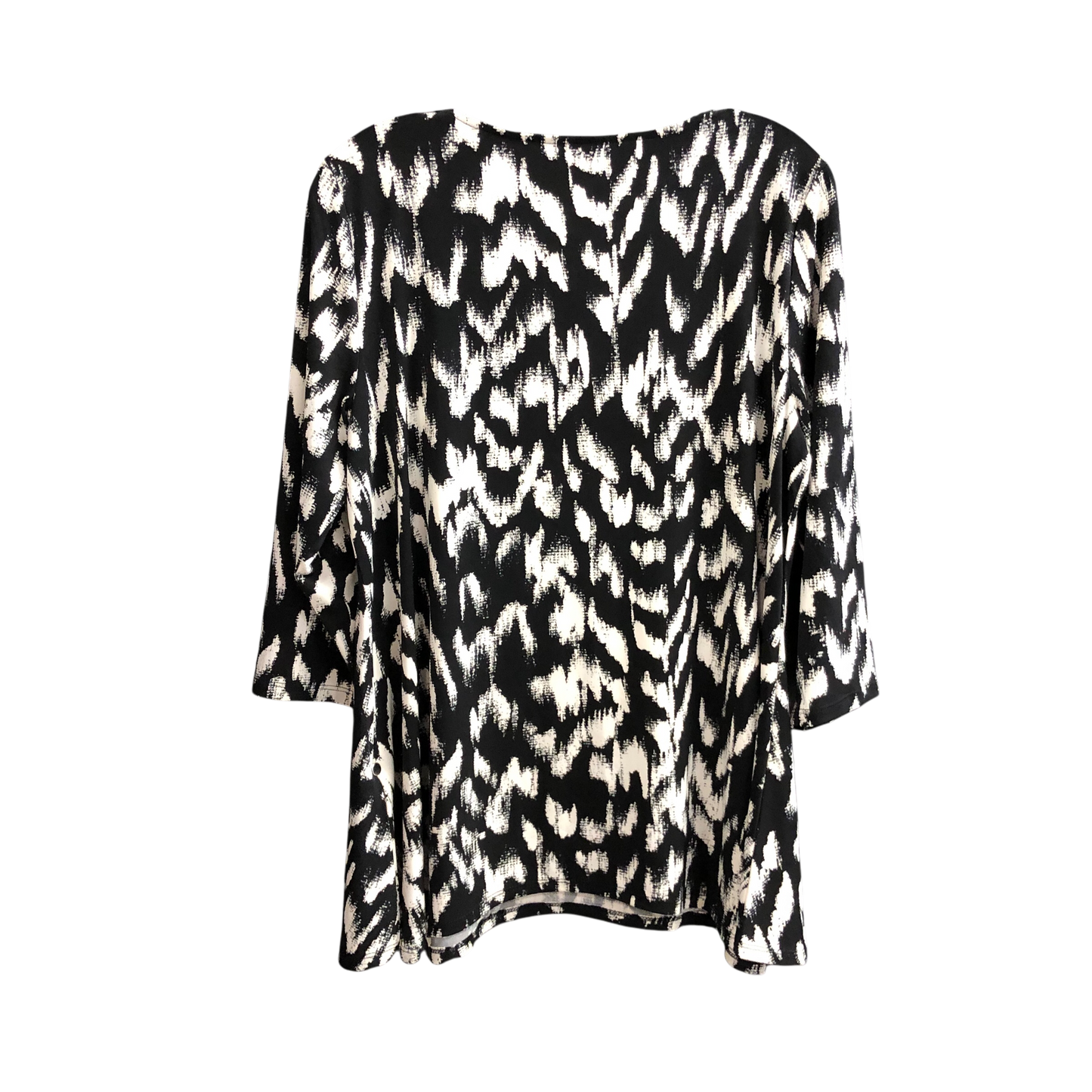 Top Long Sleeve By Jm Collections In Black & White, Size: Lp