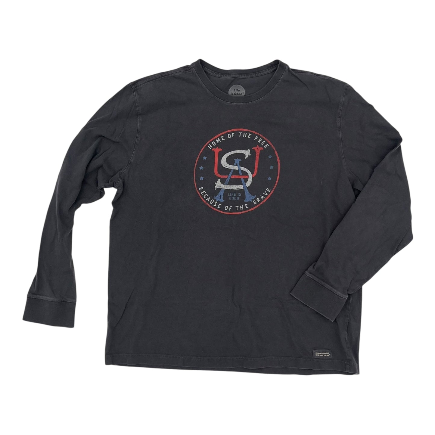 Top Ls By Life Is Good In Grey, Size:Xl