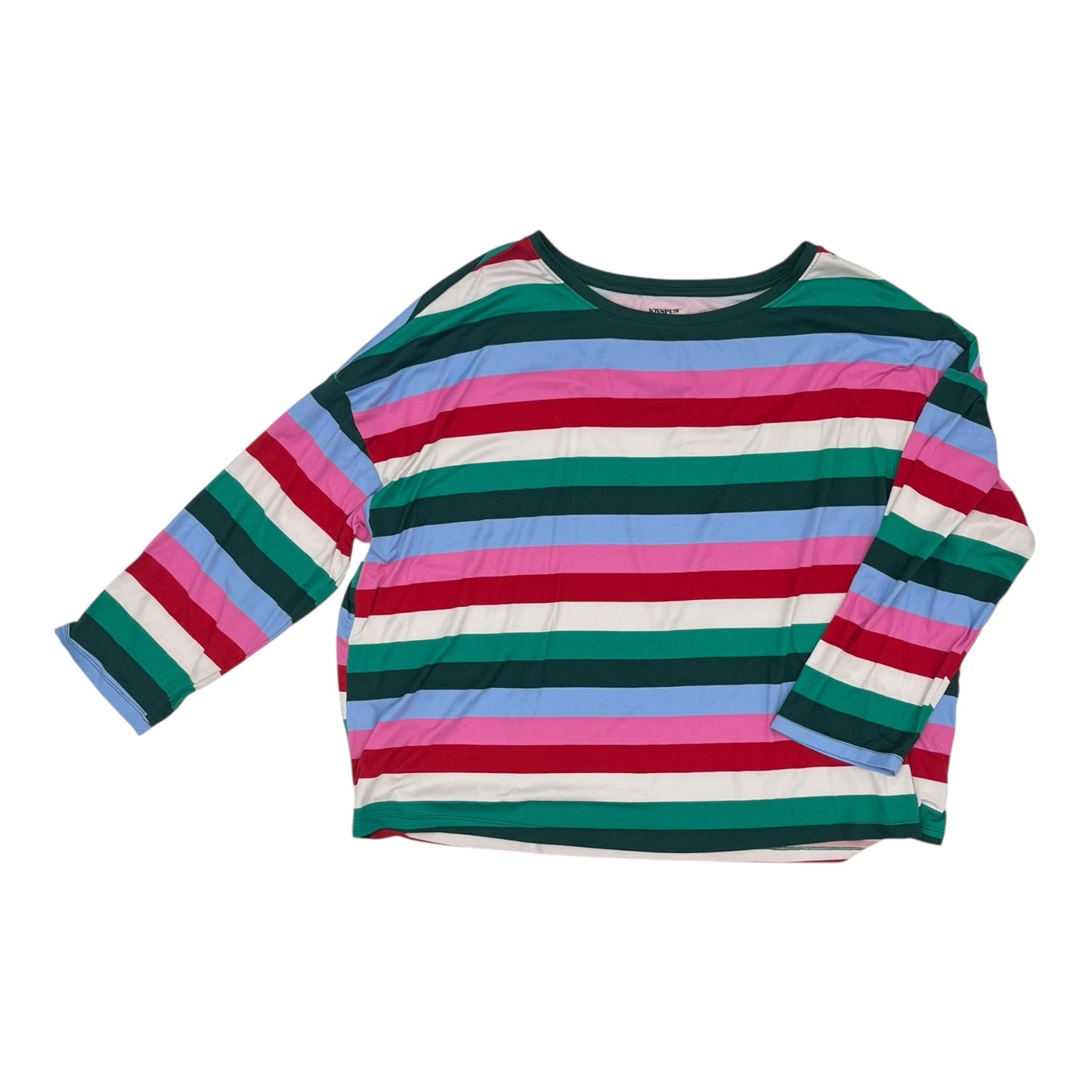Top Ls By Joyspun In Striped Pattern, Size:3X