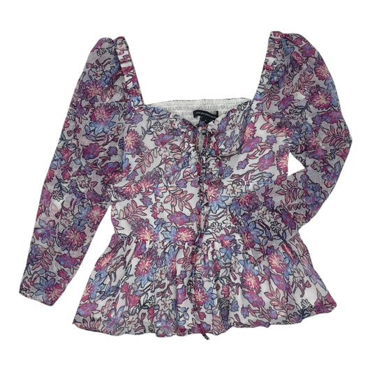 Blouse 3/4 Sleeve By French Connection In Purple, Size:S