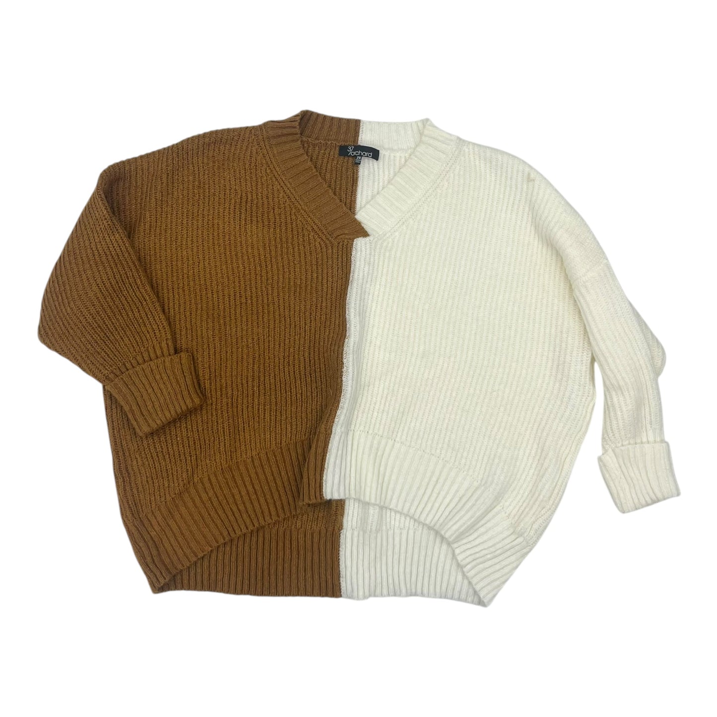 Sweater By Clothes Mentor In Brown & Cream, Size:2X