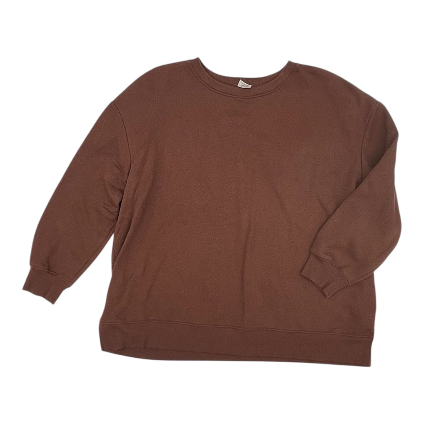 Sweatshirt Crewneck By Terra & Sky In Brown, Size:1X
