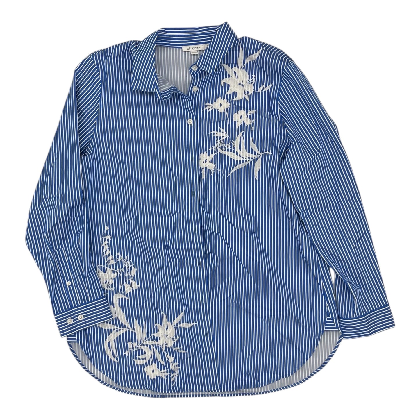 Top Ls By Chicos In Blue & White, Size:L