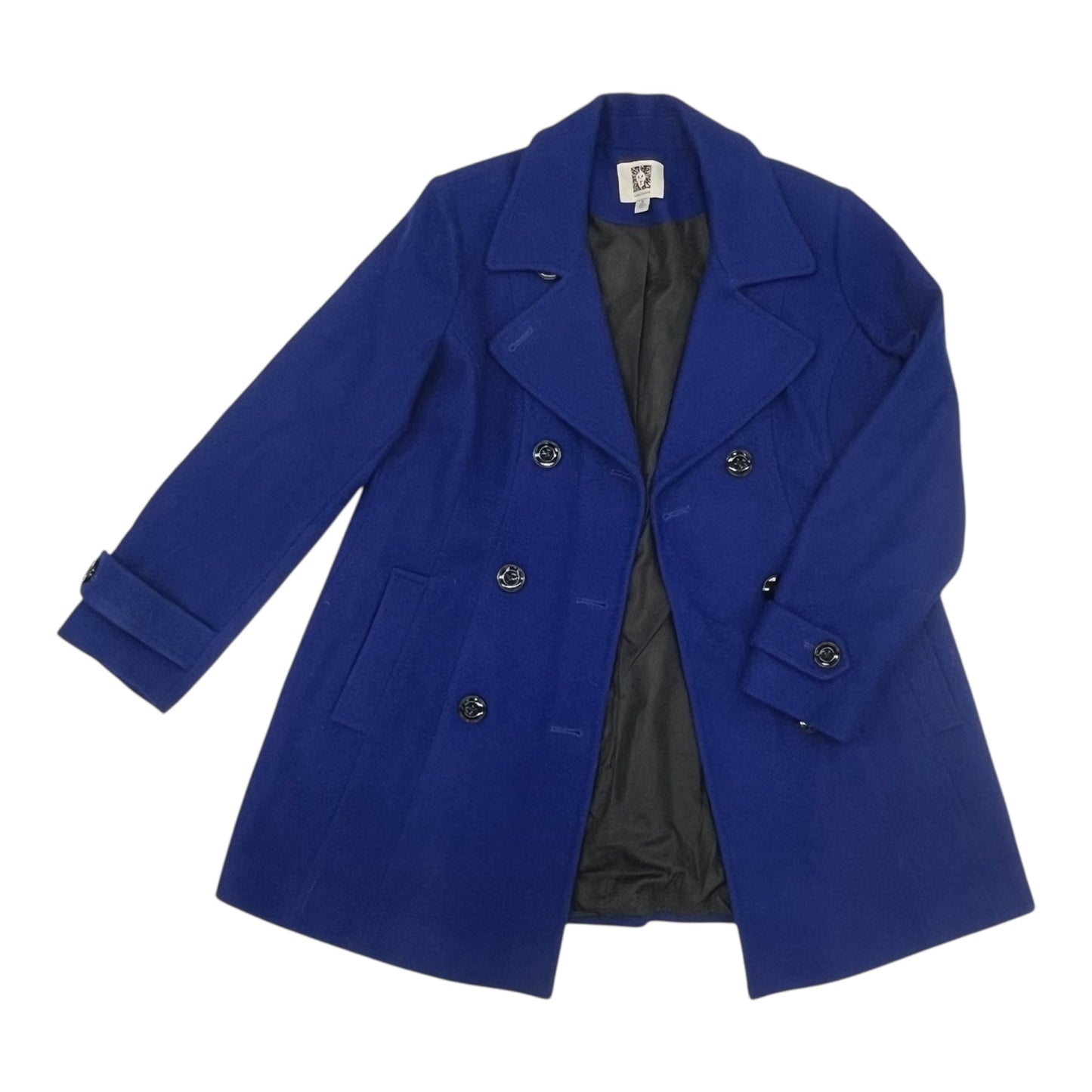 Coat Peacoat By Anne Klein In Blue, Size:Xl