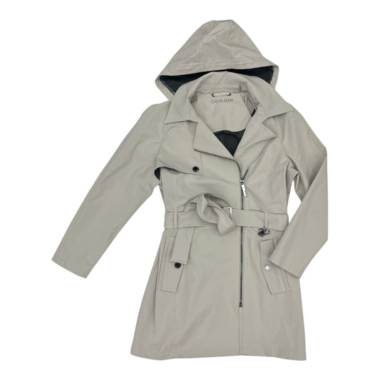 Coat Trench Coat By Calvin Klein In Tan, Size:M
