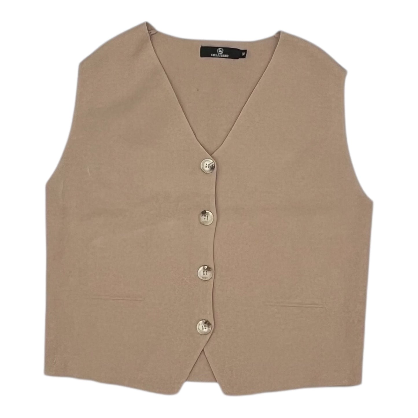 Vest Sweater By Clothes Mentor In Tan, Size:M