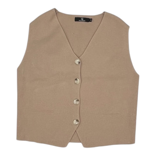 Vest Sweater By Clothes Mentor In Tan, Size:M