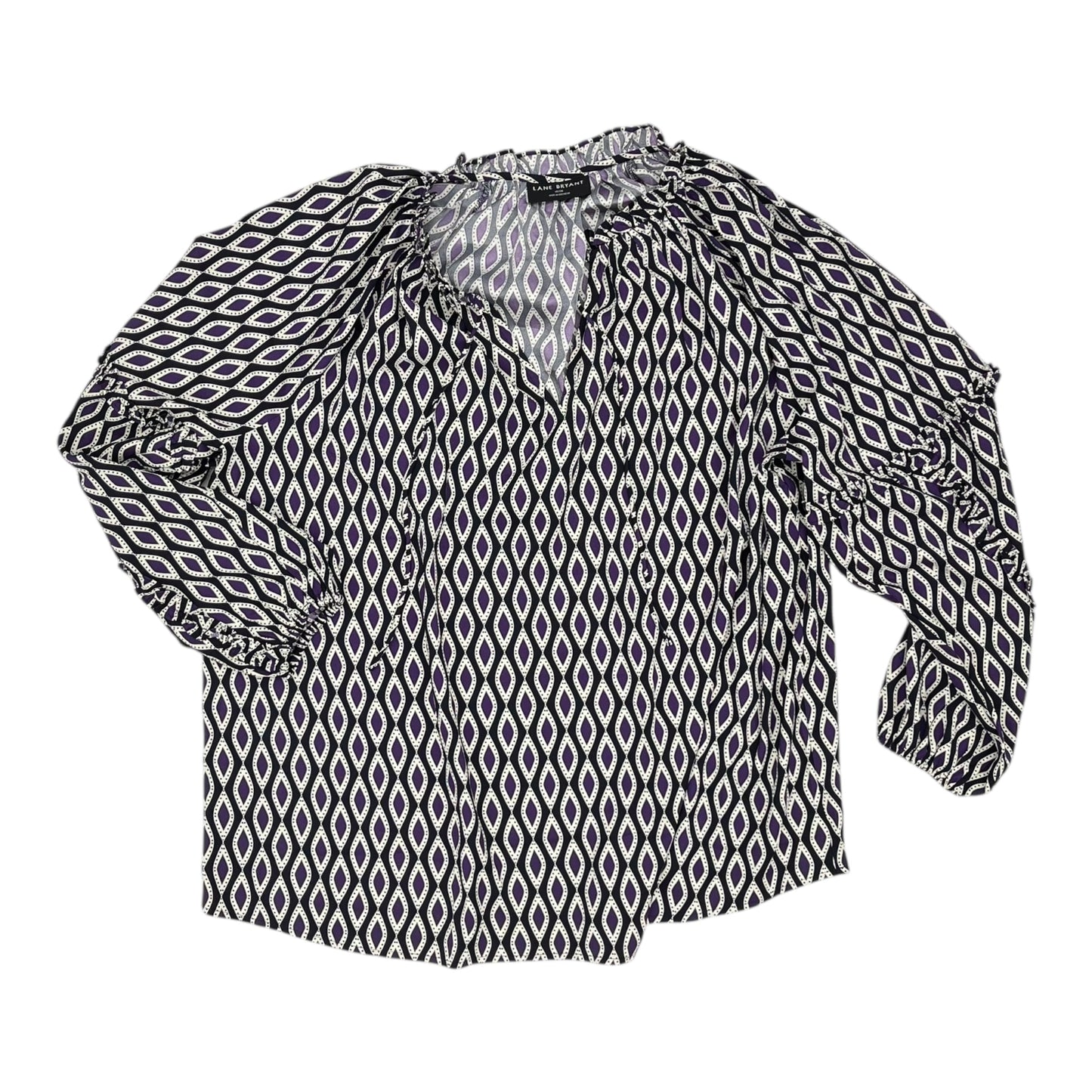 Blouse Ls By Lane Bryant In Purple, Size:1X