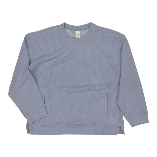 Athletic Top Ls Crewneck By Yogalicious In Blue, Size:Xl