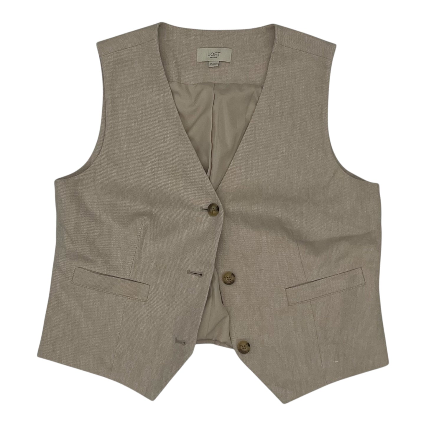 Vest Other By Loft In Tan, Size:Sp