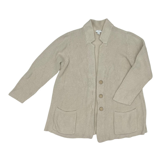 Sweater Cardigan By J. Jill In Cream, Size:L