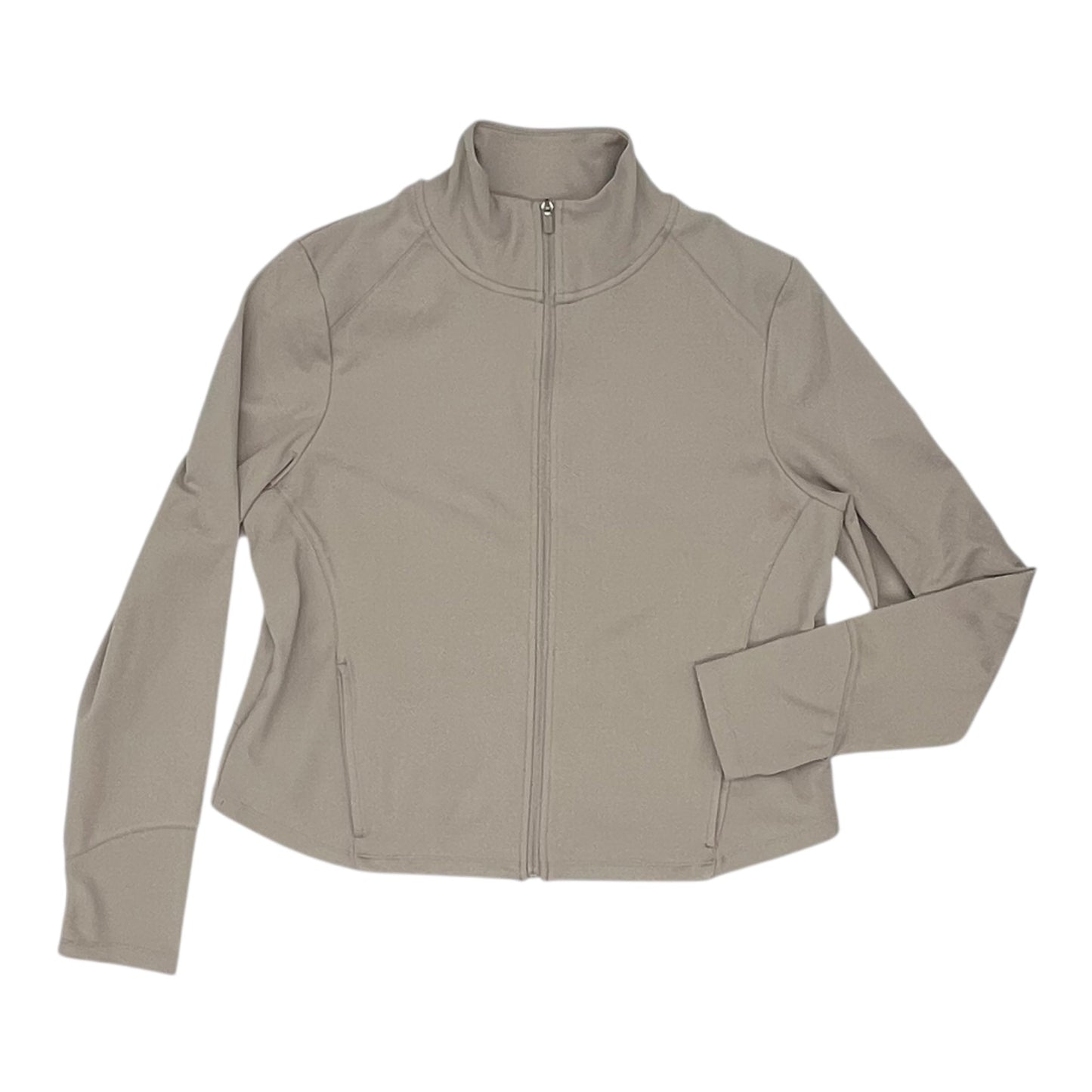 Athletic Jacket By Danskin In Tan, Size:Xl