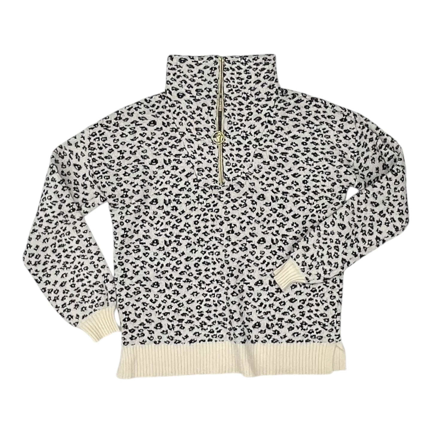 Sweatshirt Collar By Loft In Black & White, Size:Xs