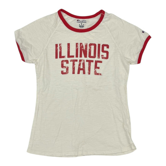 Athletic Top Ss By Champion In Cream & Red, Size:M