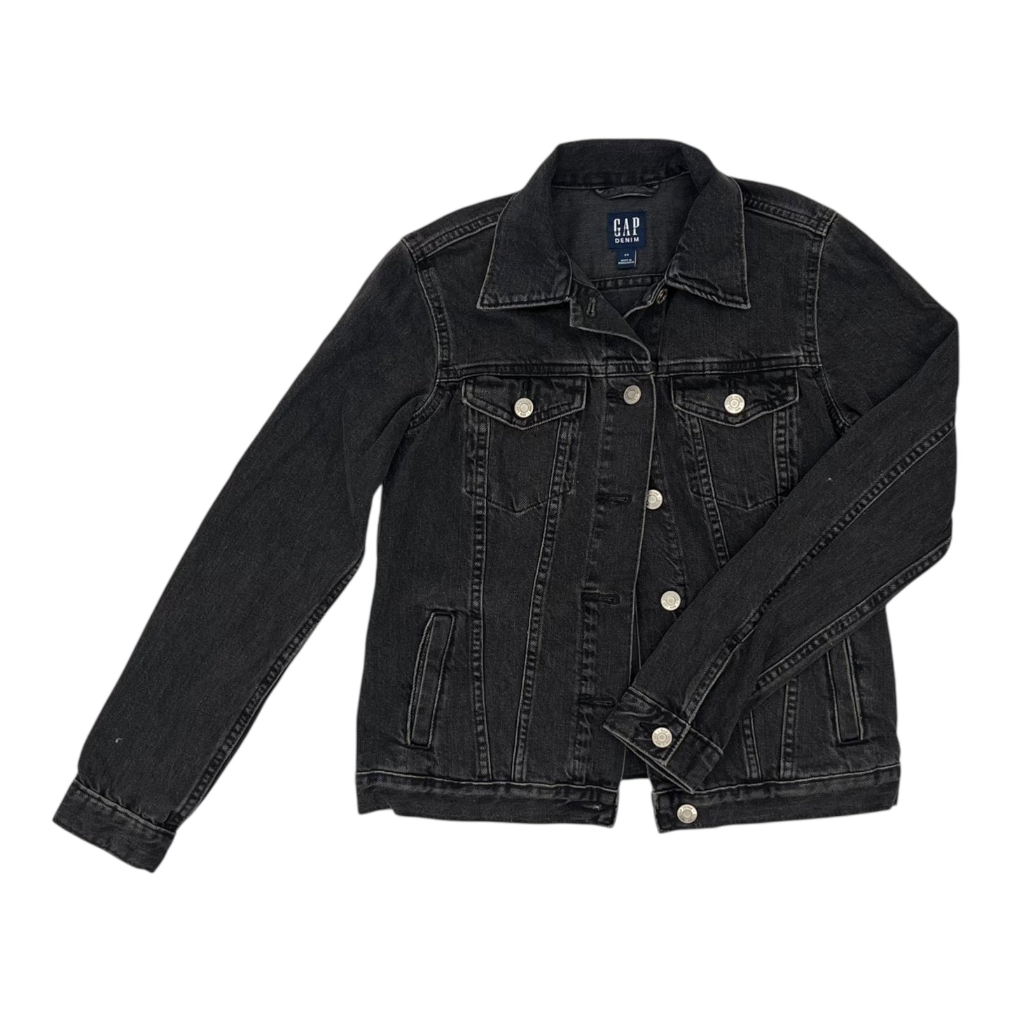 Jacket Denim By Gap In Black Denim, Size:Xs