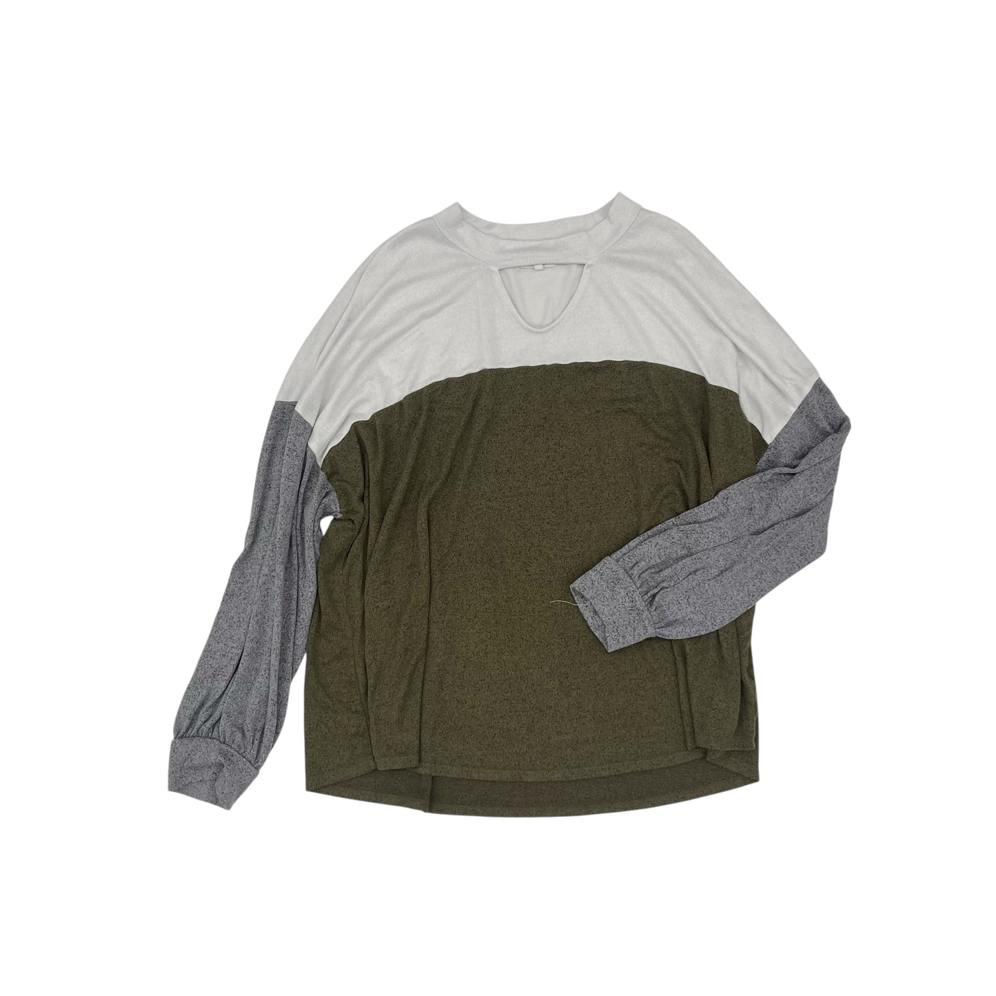 Top Ls By Maurices In Green & White, Size:4X