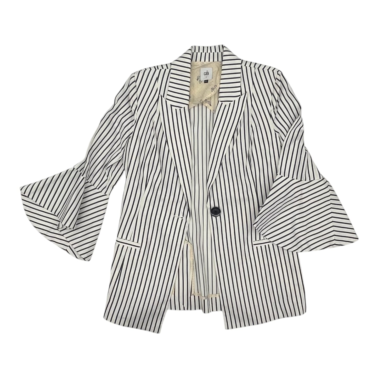 Blazer By Cabi In Blue & Cream, Size:S