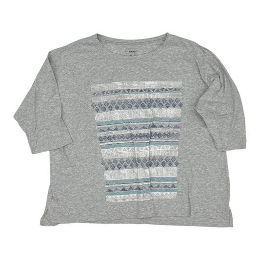 Top 3/4 Sleeve By Sonoma In Grey, Size:3X