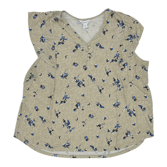Top Ss By Liz Claiborne In Tan, Size:1X