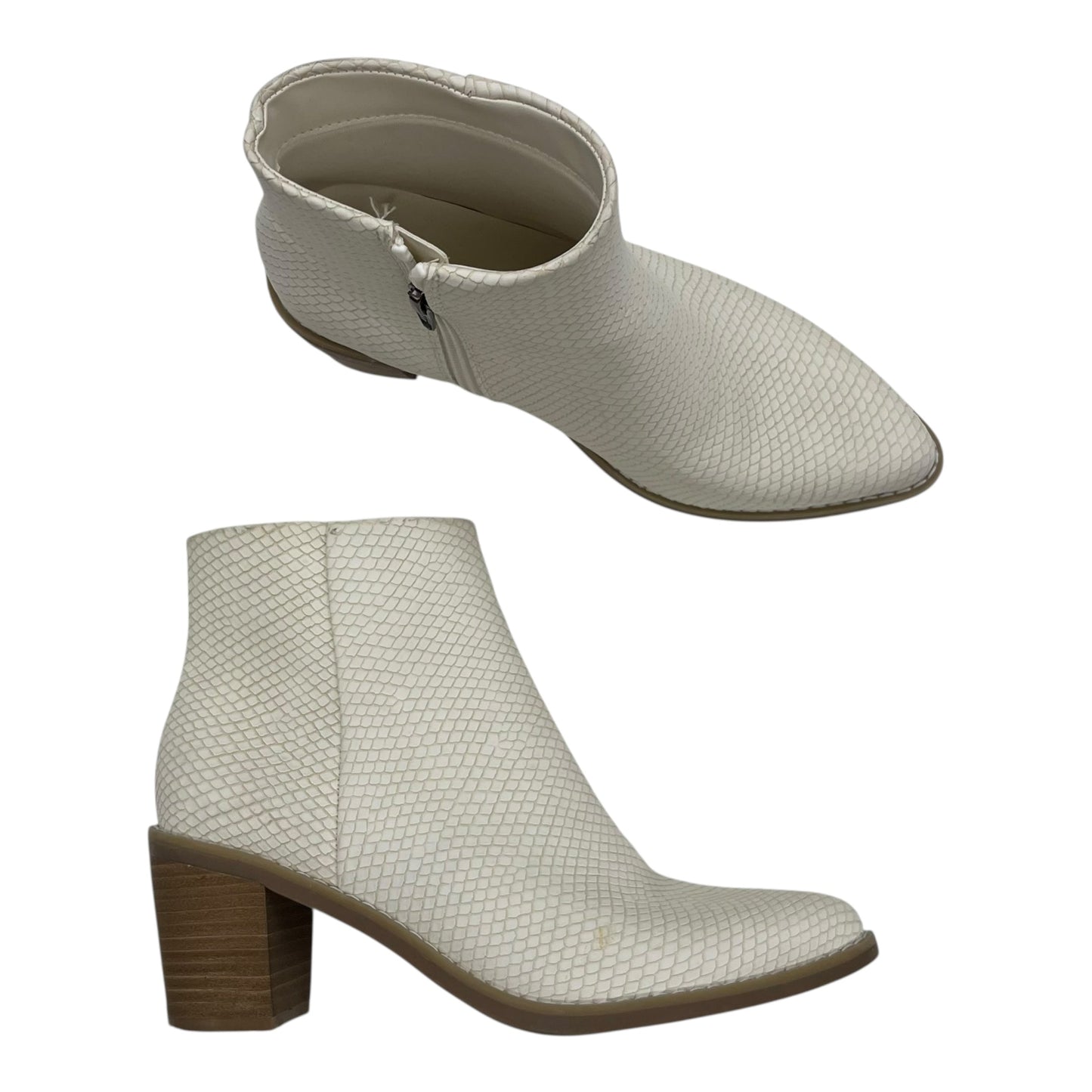Boots Ankle Heels By Universal Thread In White, Size:6.5