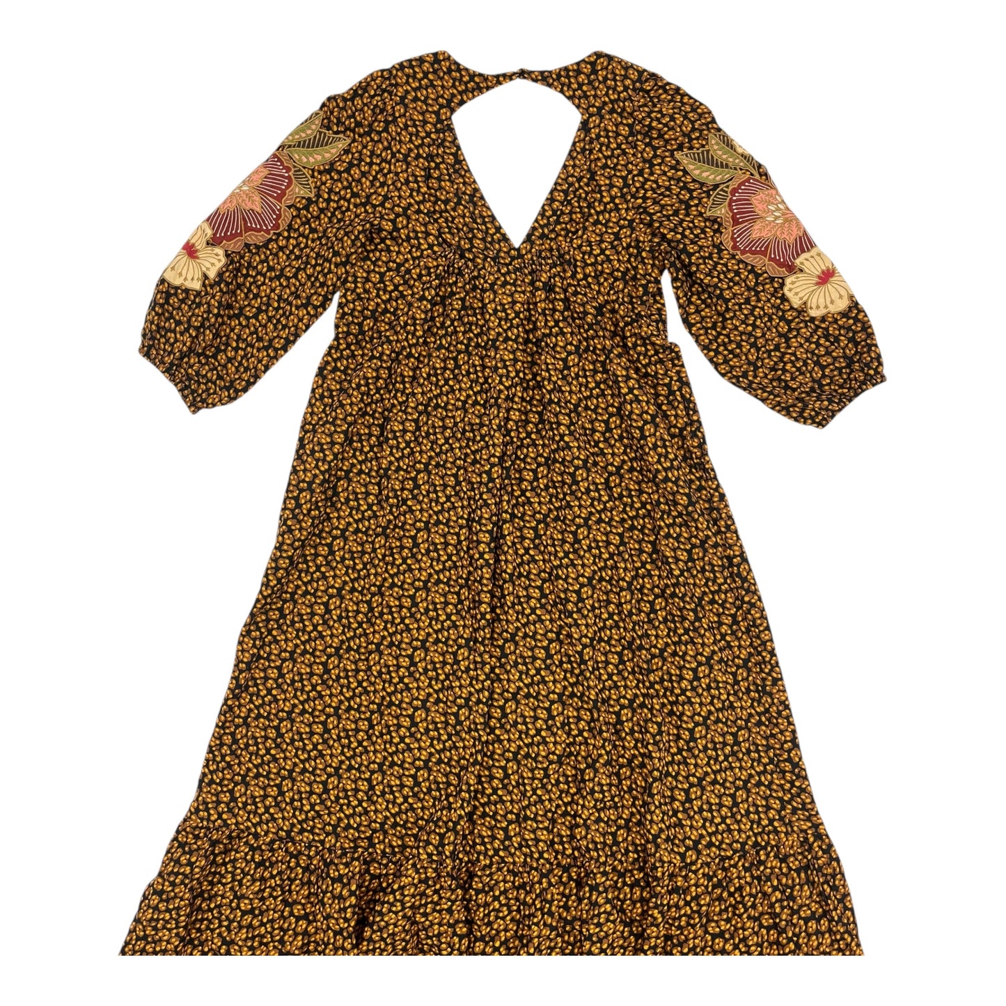Dress Party Long By Farm Rio In Black & Brown, Size:S
