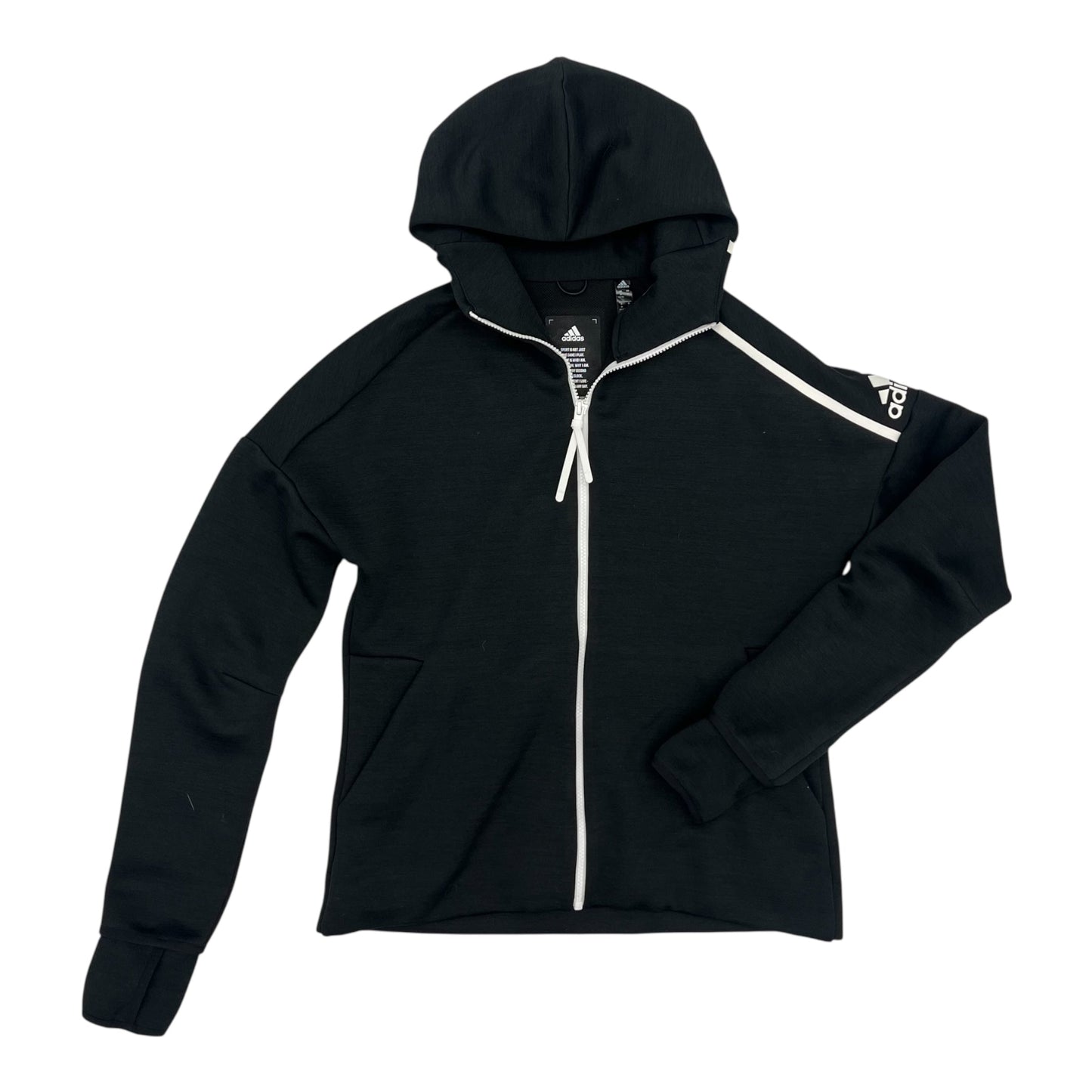 Athletic Jacket By Adidas In Black, Size:M