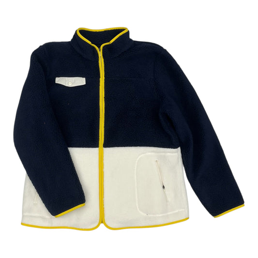 Jacket Faux Fur & Sherpa By Talbots In Blue & White, Size:Xl