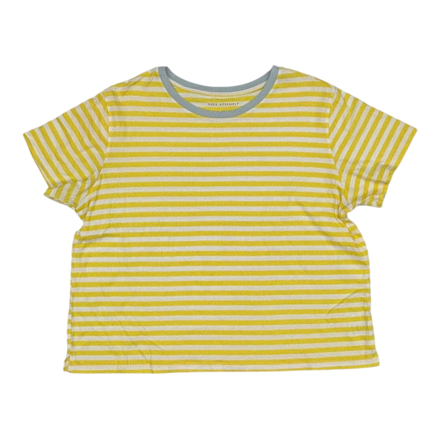 Top Ss By Free Assembly In White & Yellow, Size:Xxl