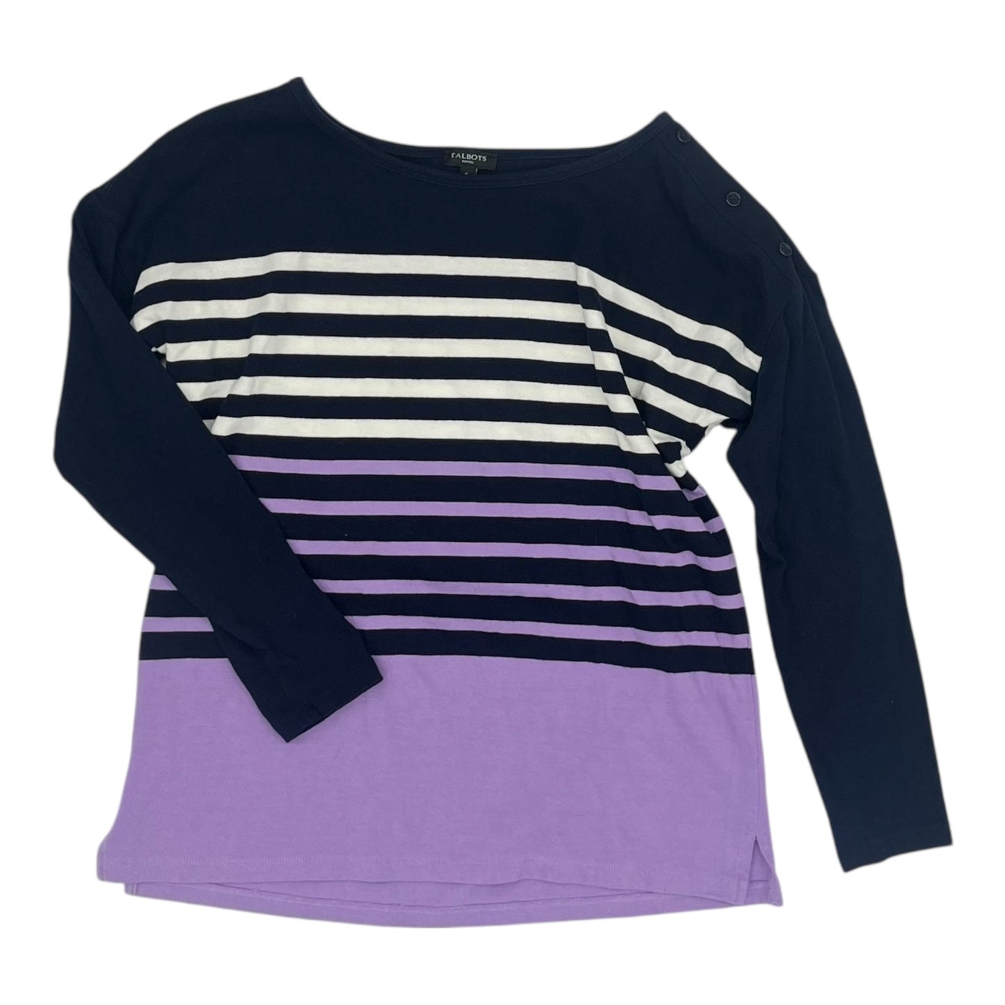 Top 3/4 Sleeve By Talbots In Striped Pattern, Size:Sp